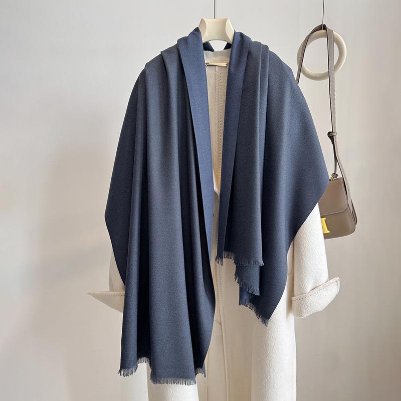 Luxury Winter Cashmere Scarf Women Two Colours Handkerchief Warm Pashmina Female Shawl Wrap Soft Pareo Bufanda Scarves Stole