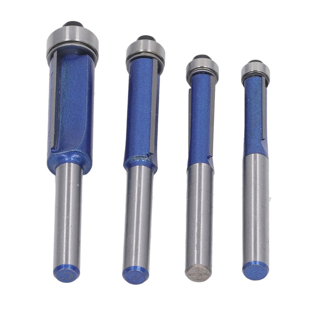 4 Pcs Flush Trim Router Bit 1 4 Shank Tungsten Steel Alloy High Hardness Edge Flush Trimming Bit for Woodworking