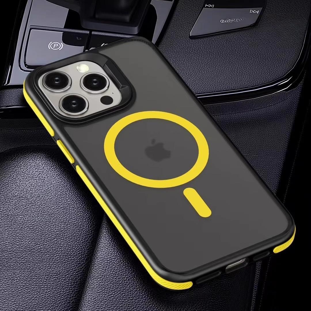 

Applicable To IPhone 16 Mobile Phone Case Magnetic Suction Apple 14 Airbag Anti Fall 15promax Anti Slip Full Inclusive Skin Feeling Scrub iPhone12pro