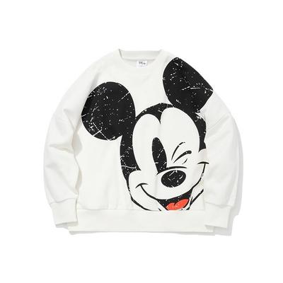 X Disney Co-Branded Loose Pullover Sweatshirt Women Tops Milk-White AWDQC28-1
