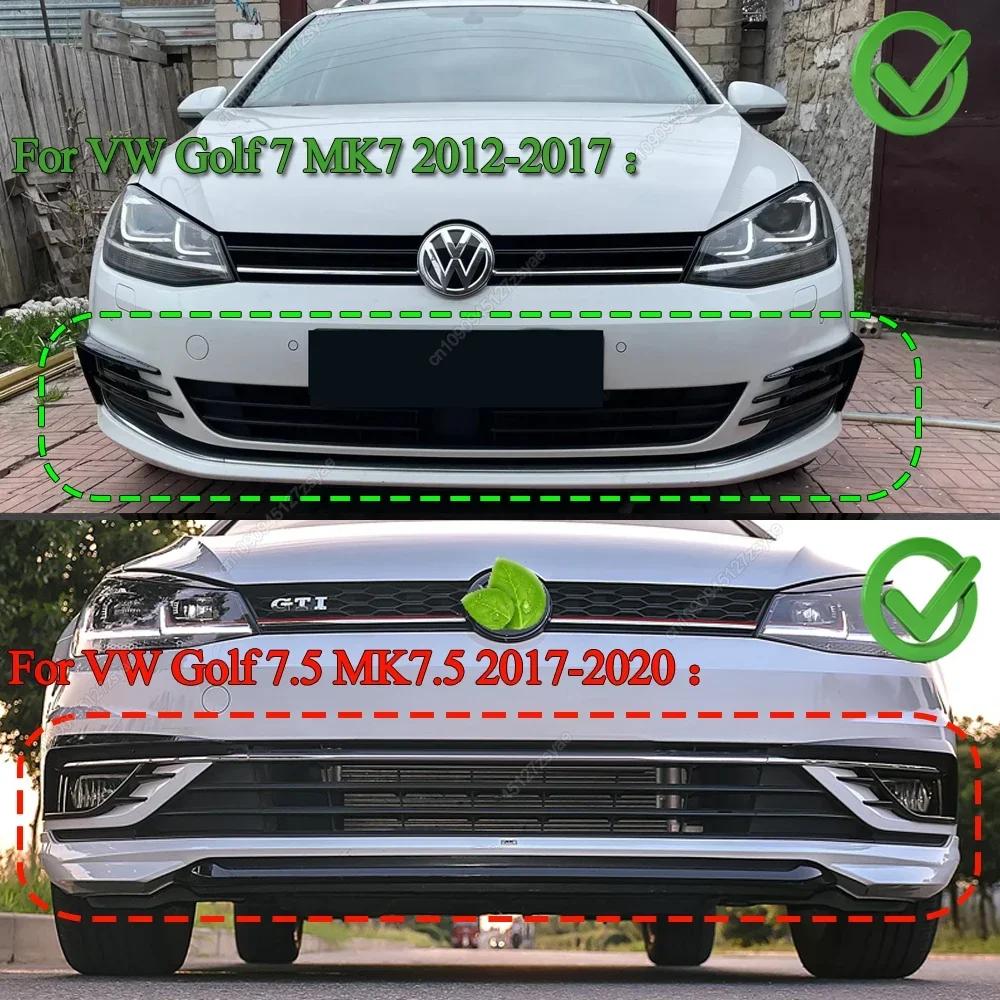 Car Front Bumper Lip Spoiler Car Bumper Fog Lamp Grille Cover Trim Body Kit For VW Golf 7 7.5 MK7 MK7.5 2012-2020 ABS Tuning