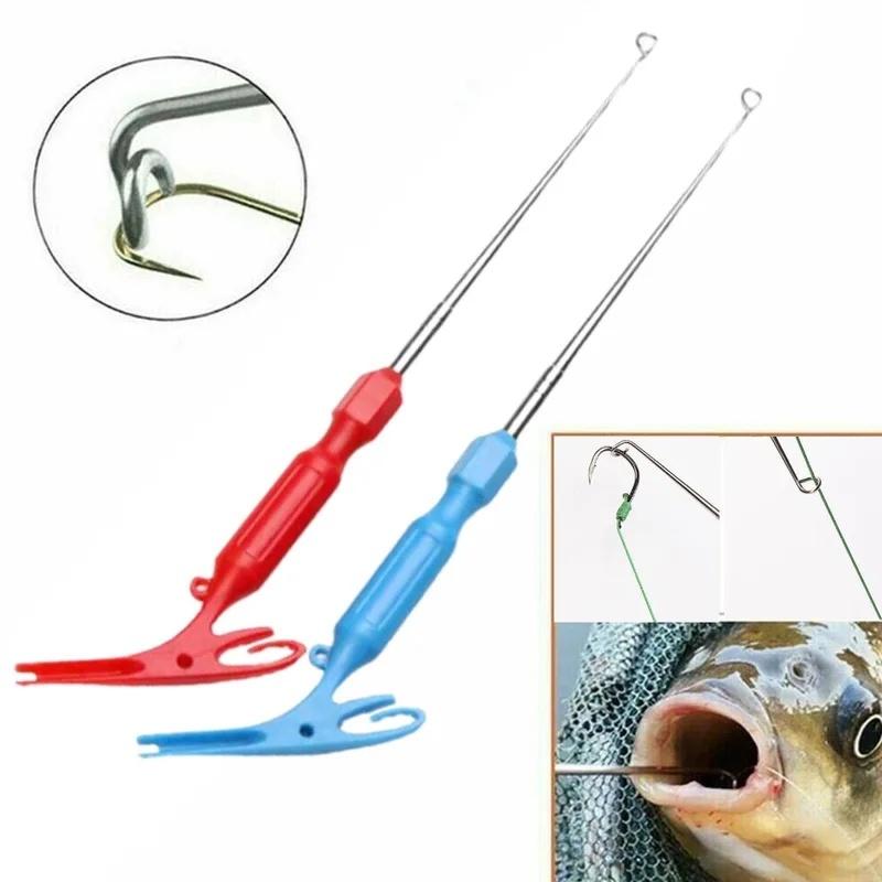 New 3 in 1 Fishing Hook Removal Fly Nail Knot Tying Tools Detacher Security Extractor Quick Knot Tackle Disgorger Steel
