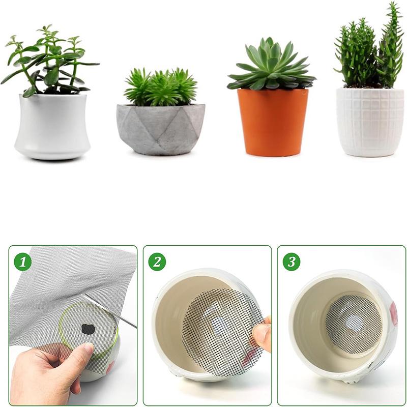Set 5/10 Bucăți Plăcuță Plasă pentru Găuri Ghiveci Previne Pierderea Solului Garnitură Respirabilă Foaie Plasă Plastică Plasă Drenaj Respirabilă Covoraș Plasă