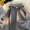 Smiling Face Unisex Hoodie - Spring/Autumn 2024 Trendy Fleece-Lined Loose Fit