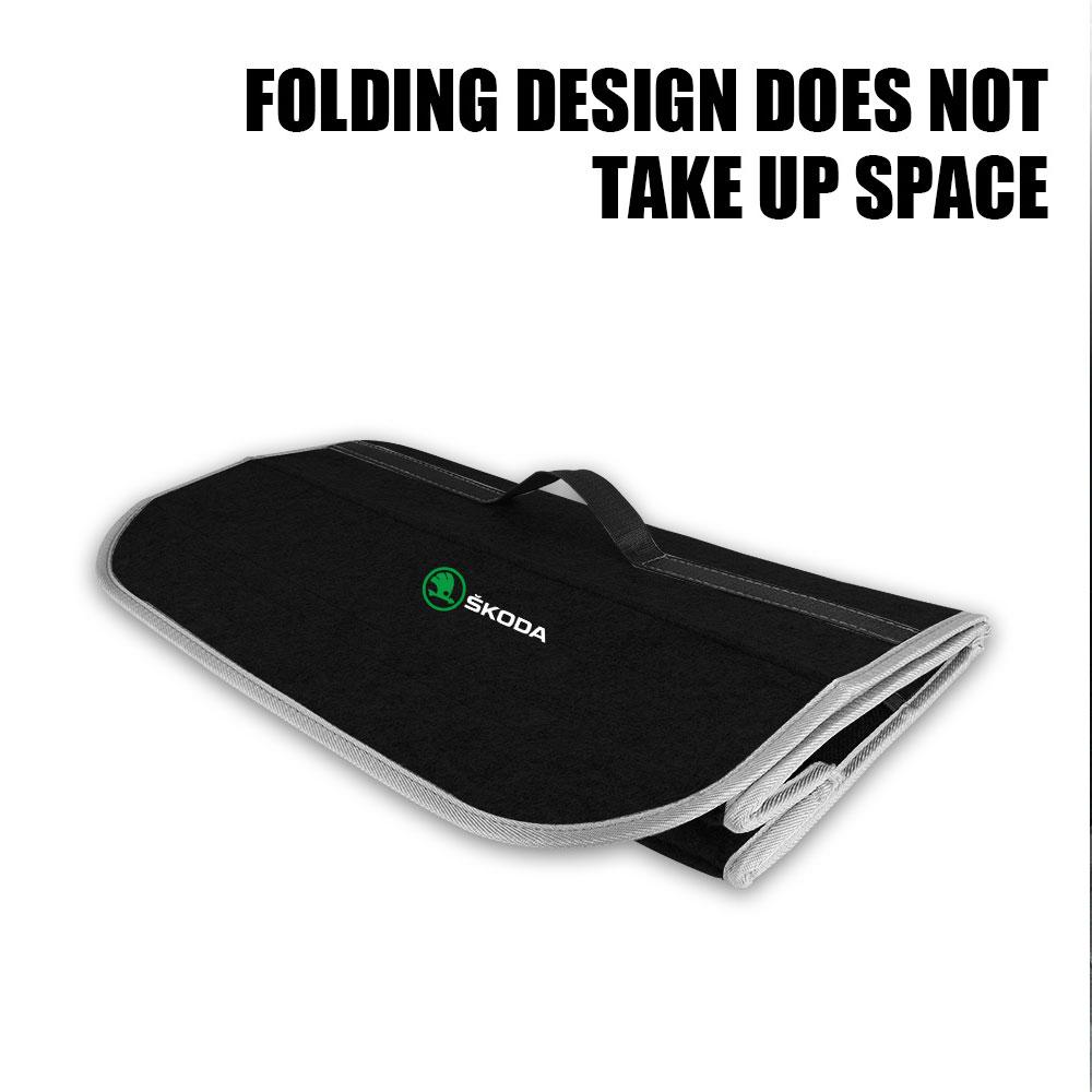 NADH5 Car Trunk Storage Box Foldable Felt Car Organizer Stowing Tidying Box Car Accessories For Skoda S Fabia Octavia VII Karoq Kamiq