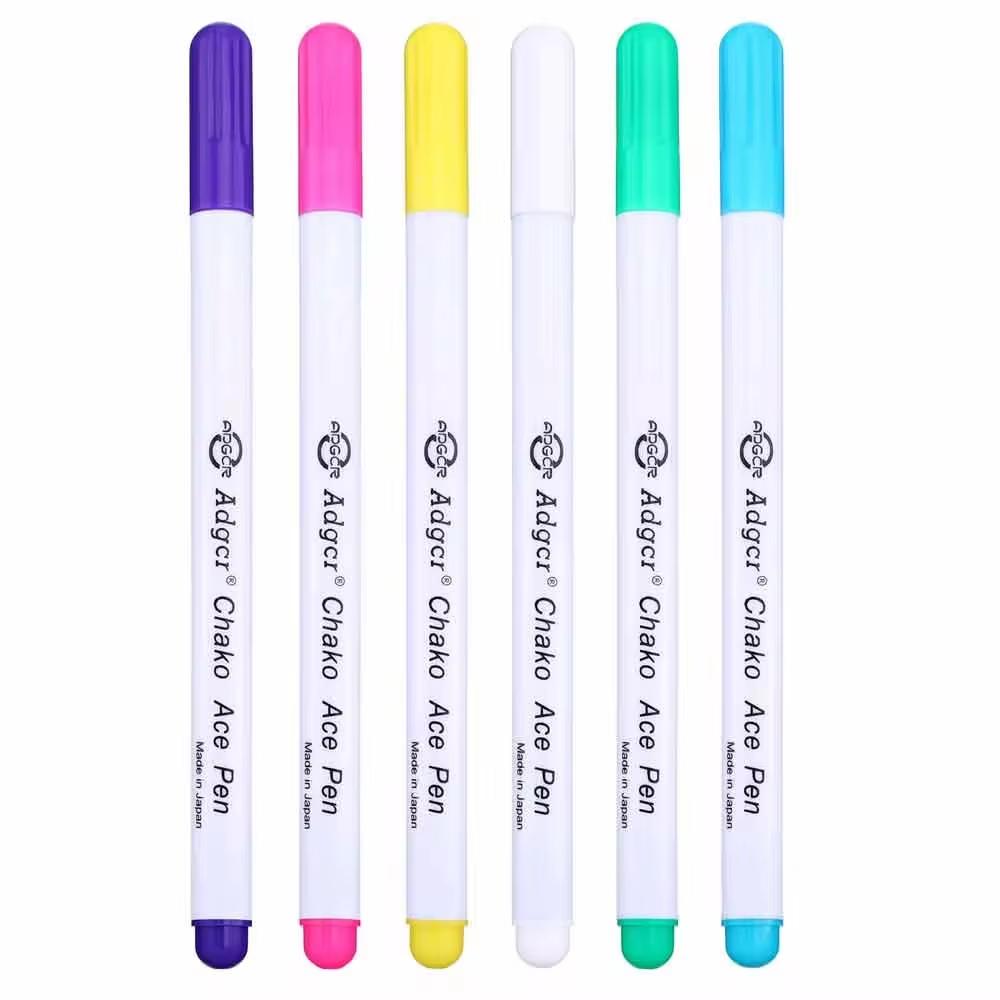 

6/12pcs Air-Fading Pen Clothing Fabric Cutting Water-Soluble Water-Soluble Cross-Stitch Patchwork DIY Automatic Disappearing Pen 6pcs