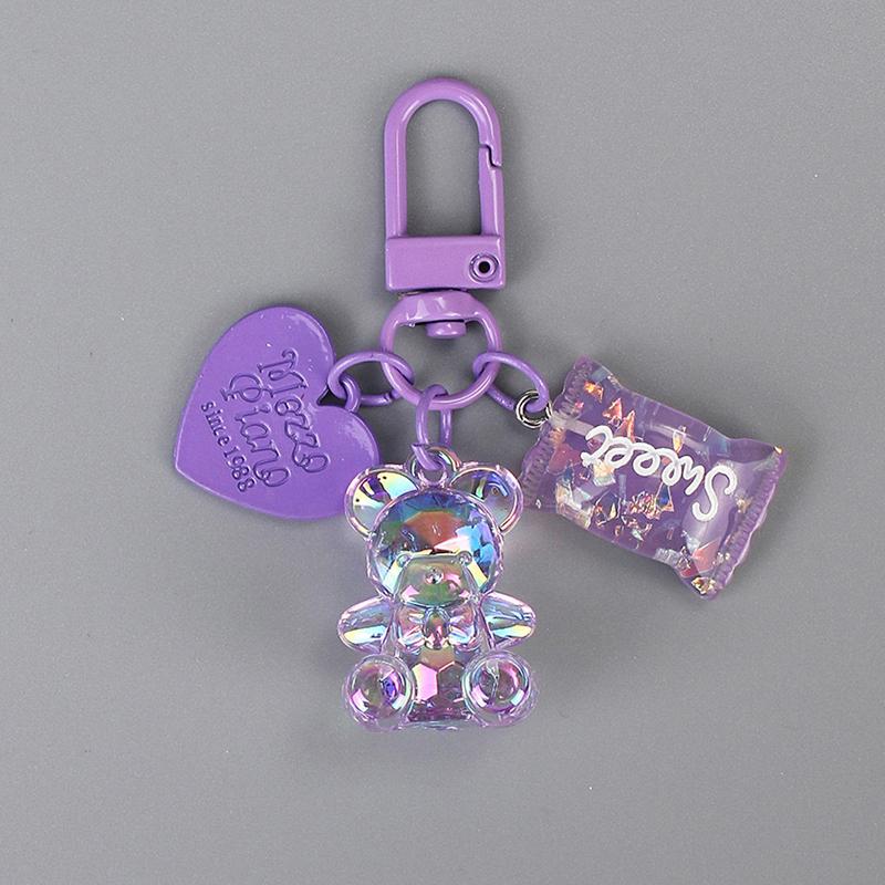 Desene animat Bling Heart Bear Animal Bomboane Breloc Breloc pentru iubitorii de prieteni Drăguț Creativ Geantă Mașină Căști Cutie Accesorii pentru chei