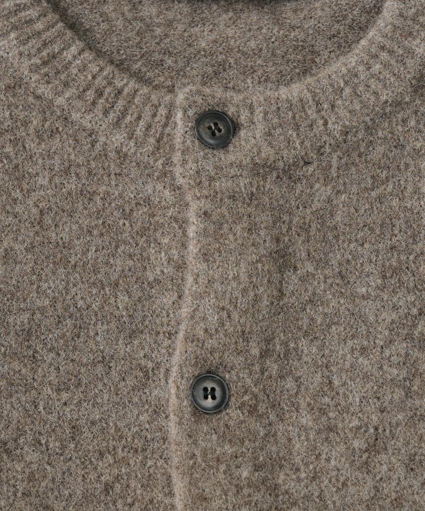 Analog Mood Handy Round Crop Fit Knit Cardigan (Mocha)
