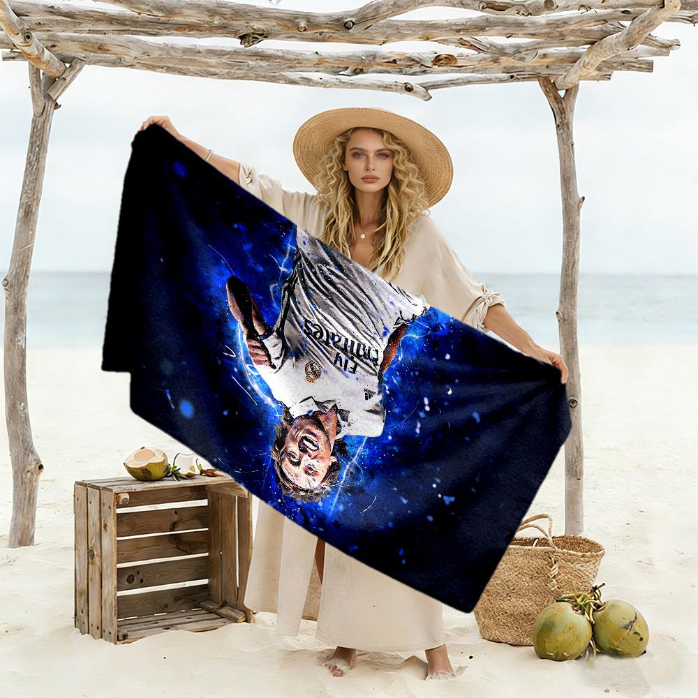 Soccer Player Action Beach Towel Soft Durable Quick-Dry Comfortable Lightweight Portable for Swimming,Beach,Camping, Travel, Beach Accessories,Gym