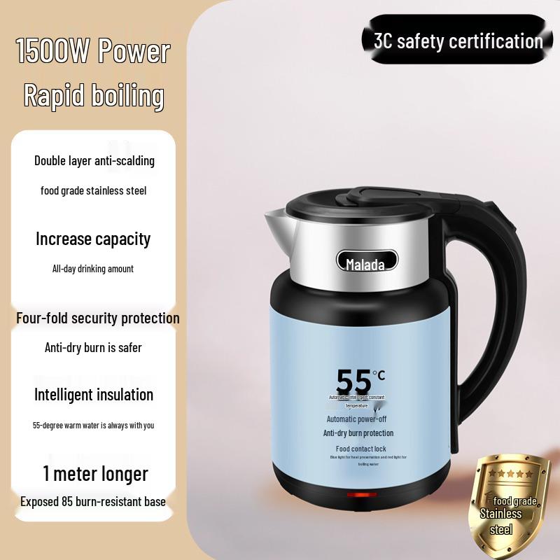 Wanlida 2025 Electric Kettle: Automatic Power-Off, Large Capacity, Insulated Boil, Household Use