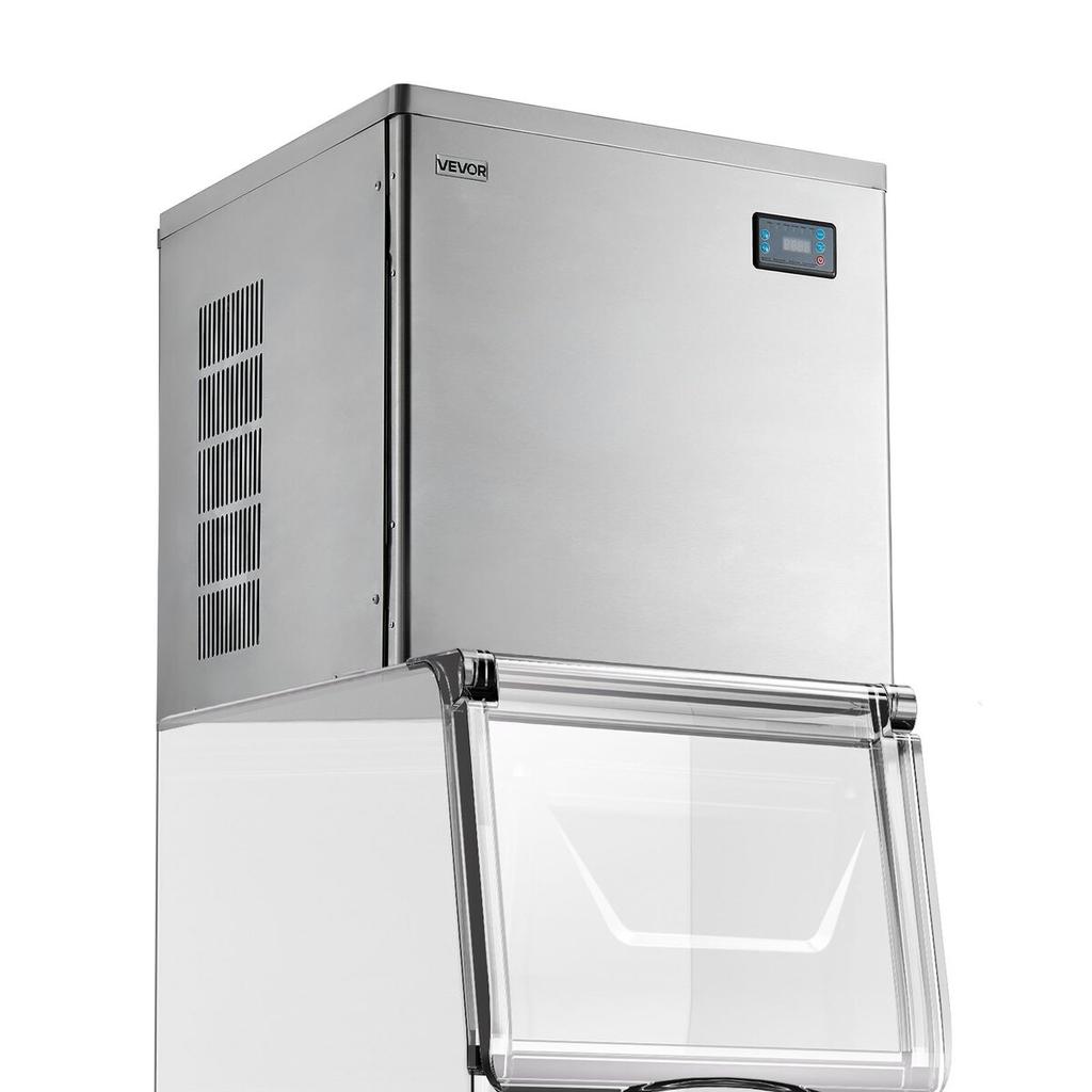 Commercial Ice Maker Machine - Head, 204 kg/Day Stainless Steel Ice Machine with Scheduled Ice-Making, Self-Cleaning, Adjustable Thickness, Ideal for