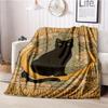 Moonchild Polyester Flannel Knit Throw Blanket - Abstract Whimsical Cat Design, All-Season Cozy Sofa & Bed Cover, Contemporary S