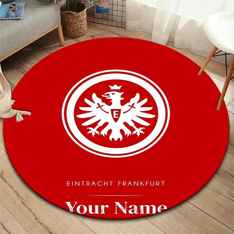 Eintracht Frankfurt Custom Name Round Area Rug,Carpet Rug for Living Room Bedroom Sofa Playroom Decor,Non-slip Floor Mat
