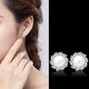 Einfache Ohrringe mit Zirkon Süßwasserperlen Blumen für Damen Studenten Ohrringe