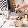 European Rabbit Bow Jewelry Box Clear Lipstick Cotton Sabs Jar Desktop Trinket Storage Box Living Room Fruit Snack Jar with Lid