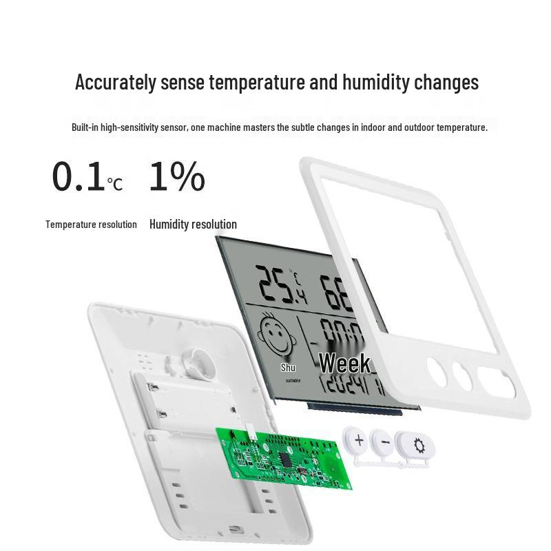 High-Precision Mini Hygrometer Thermometer for Indoor Baby Room, Wall Mountable
