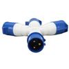 3 Pin Industrial Site Plug IP44 Waterproof Multifunctional 1 in 3 Out 32A Aviation Cable Connector 220‑250V
