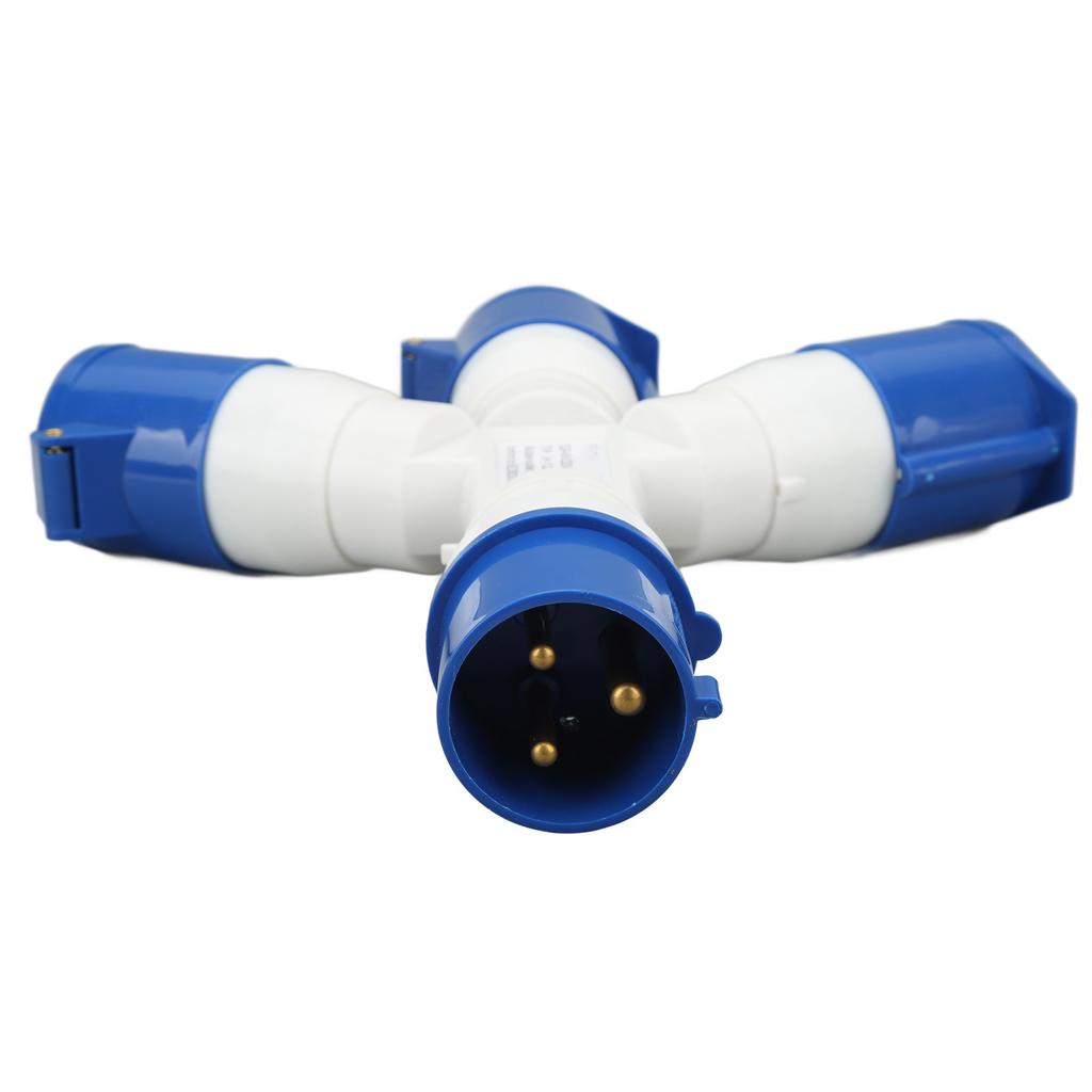3 Pin Industrial Site Plug IP44 Waterproof Multifunctional 1 in 3 Out 32A Aviation Cable Connector 220‑250V