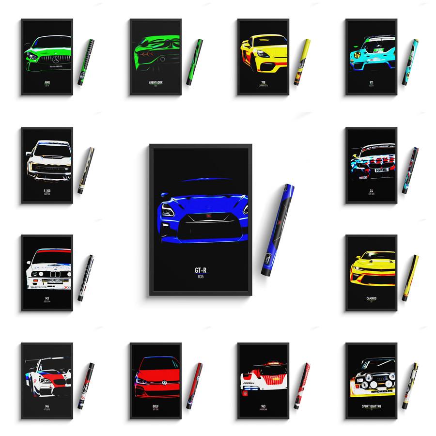 

Всемирно известные автомобили 1980-х годов, автомобили для уличных гонок, неоновые огни, плакаты, декоративные стены, предметы искусства, картины для домашнего декора, комнаты в стиле кавай.