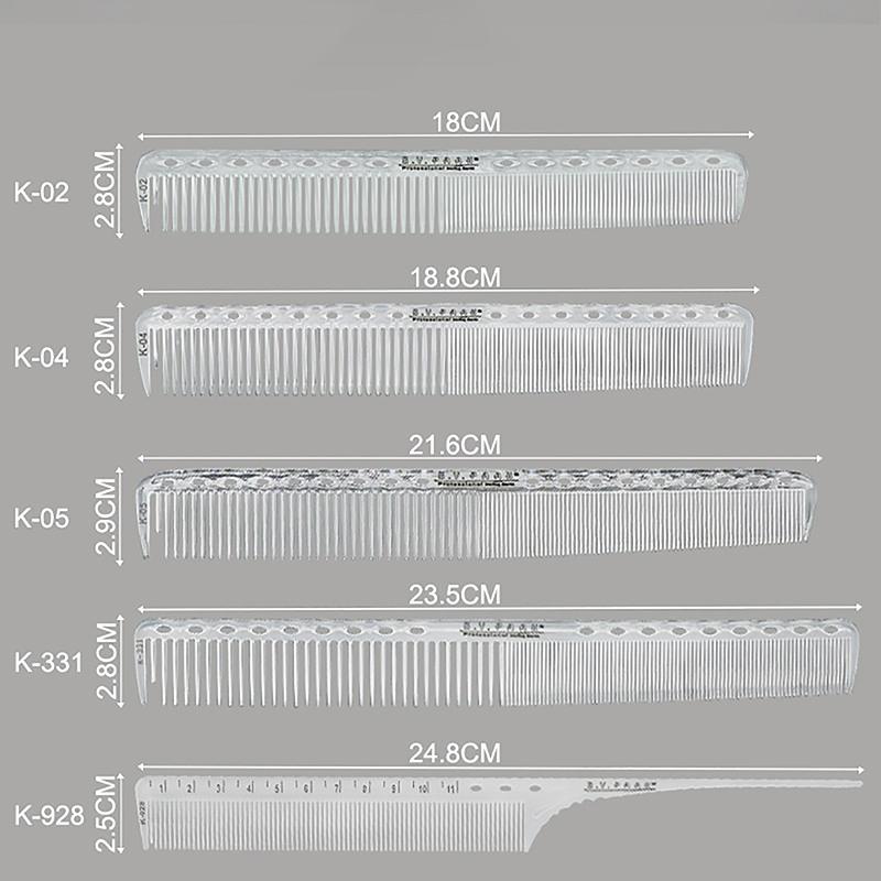 Transparent Salon Hair Comb With Professional Barber Hairdressing Scale Comb