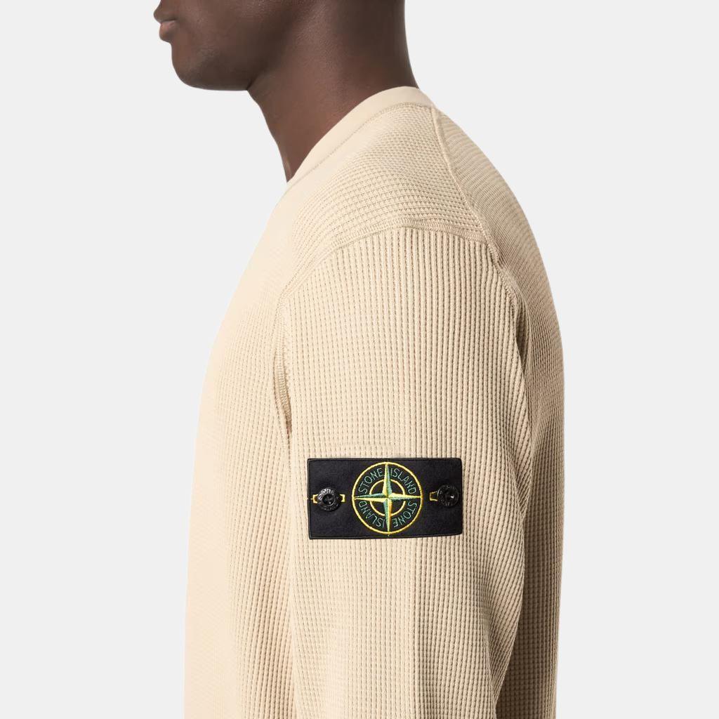 Stone Island Solid Color Long Sleeve Crew Neck Sweatshirt Men sweatshirt Beige K1S156100008S0044-V009A