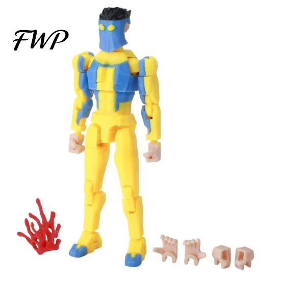 Collectible Posable Figure 3D Printed Action with Accessories Cartoon Character Model Movable Joints Decoration Gift for Animation Lovers Toy