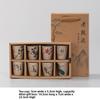 Handmade Stoneware Chinese Style Tea Cup Set 8 Pieces in Gift Box for Gongfu Tea Ceremony Home Use Decor Gift