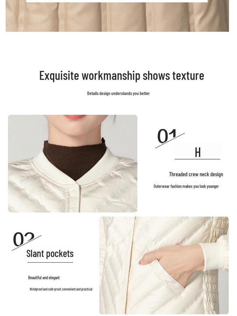 Damen Slim Fit Leichte Daunenjacke - Warme Winter Basisschicht und Oberbekleidung