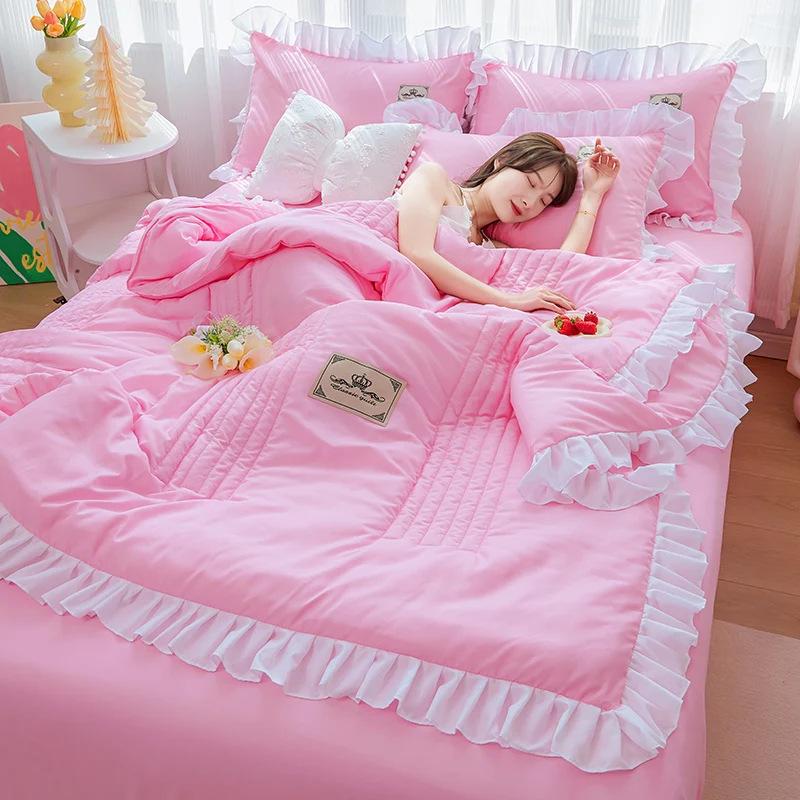 

Летнее прохладное одеяло, кружевное, смываемое водой, хлопковое летнее одеяло с кондиционером, 1/4 шт., одинарное или двойное тонкое одеяло, можно стирать в машине 220x240cm