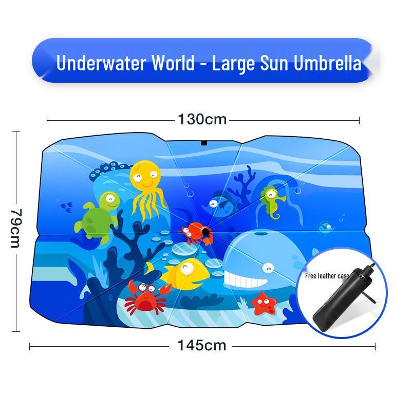Cartoon Car Sunshade Umbrella for Front Windshield - Heat Insulation Protection
