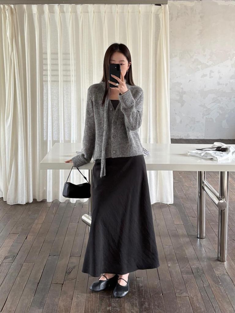 TG Soft Korean Lyocell A-line Slimming Skirt, Spring 2026 Drape Long Style