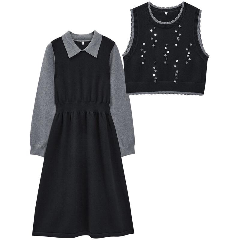 IEF French Style Slimming Knit Skirt Set for Petites