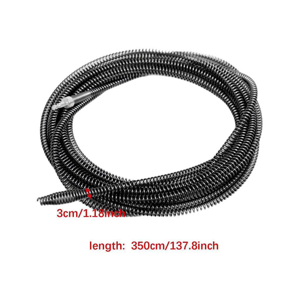 Cable Efficient Spring Steel Drain Cleaner Flexible Plumbing Auger Tool Metal Construction Suitable