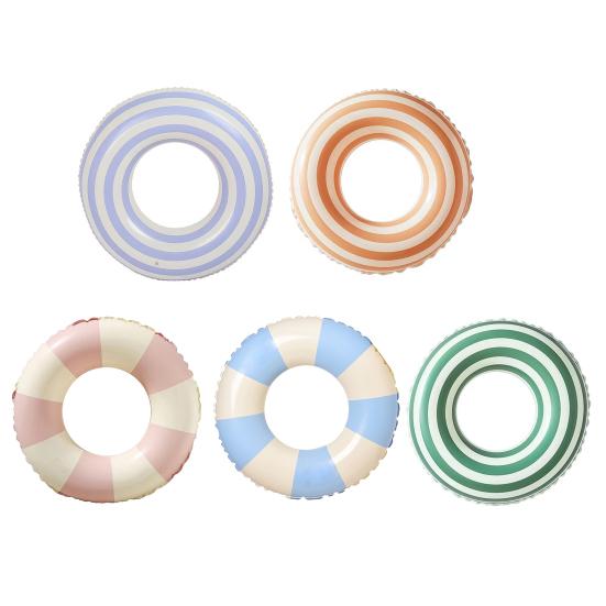 Ciambella da Nuoto a Strisce Vintage PVC Ispessito Gonfiabile Antistrappo Uomo Donna Anello Galleggiante Tubo Galleggiante per Piscina Festa in Spiaggia