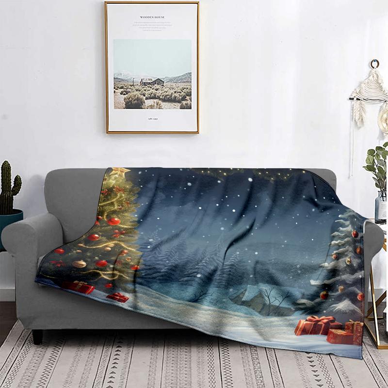 Home Decoration Plush Throw Sofa Blanket Bedspread Bed Fluffy Soft Blankets Decor Plaid Modern Halloween Merry Christmas Winter