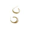 Stylish and Simple C-shaped Stud Earrings for Women's Light Luxury Niche Design Sense Cold Wind Metal Circle Earrings New