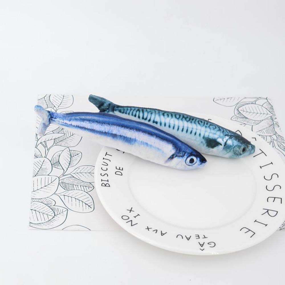 A 20cm Long Plush Soft Toy In the Shape of a Fun Simulated Fish, with a Soft Filling, Is a Cute Cat Toy That Can Be Used for Home Decoration.