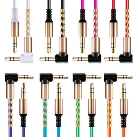 3.5mm Male Straight to Elbow Audio Adapter Cable Cord for Phone MP3 Car Speaker