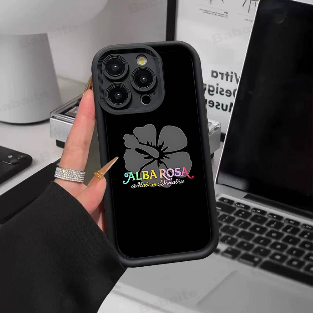 Fashion A-ALBA R-ROSA Silicone Phone Case For IPhone 17 Pro Max 16 15 14 13 12 11 Plus 17 Air