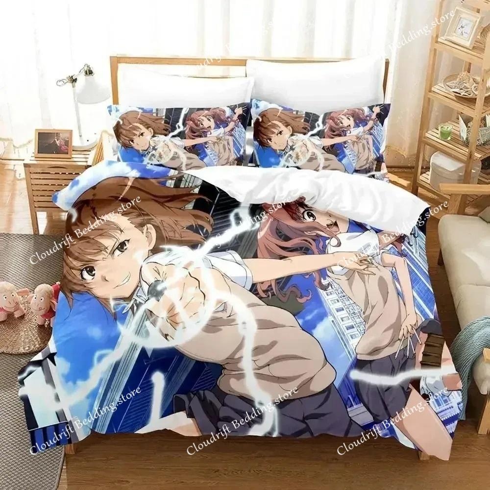 New Misaka Mikoto Bedding Set Single Twin Full Queen King Size Bed Set Adult Kid Bedroom Duvet cover Sets 3D Anime Bed Sheet Set