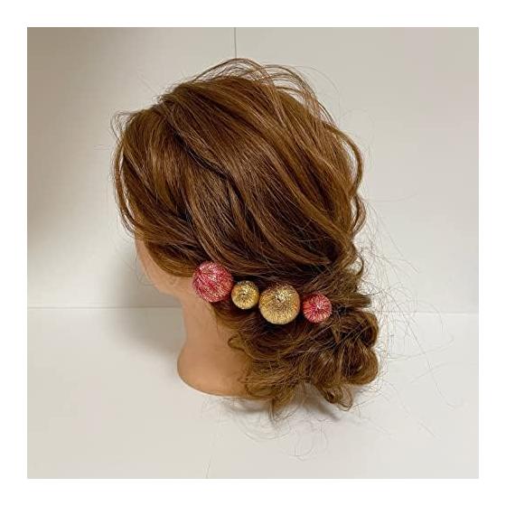 Japanese Hair Accessory, Tamakanzashi, Pink Gold, For Coming-of-Age Ceremony, Graduation, Wedding, Shichi-Go-San, Head Dress, Hakama, Furisode,