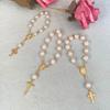 Unique Baby Baptism Bracelet Religious Style Prayer Bracelet Rosary Bracelet Adjustable Rose Baby Baptism Bracelets