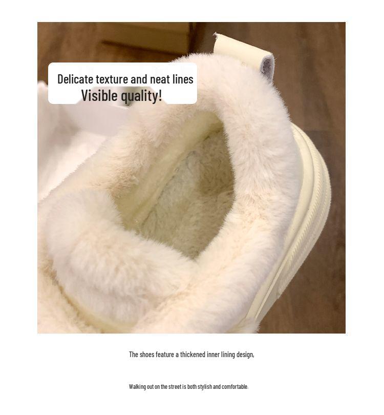 Women’s Velvet Canvas Height-Boosting Velcro Shoes for Autumn/Winter – Thick Sole & Warm Design