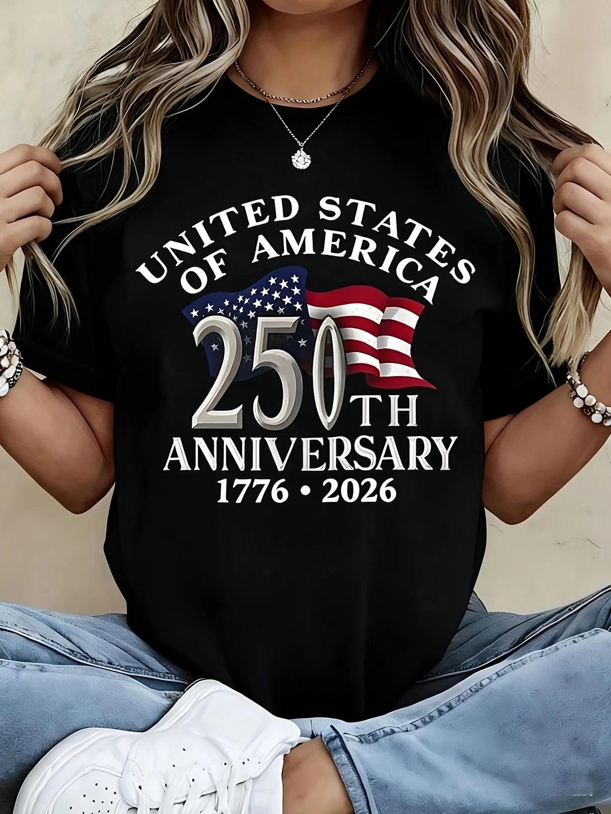 USA 250th Anniversary Shirt 1776 2026 Patriotic American Flag T- Shirt 2XL