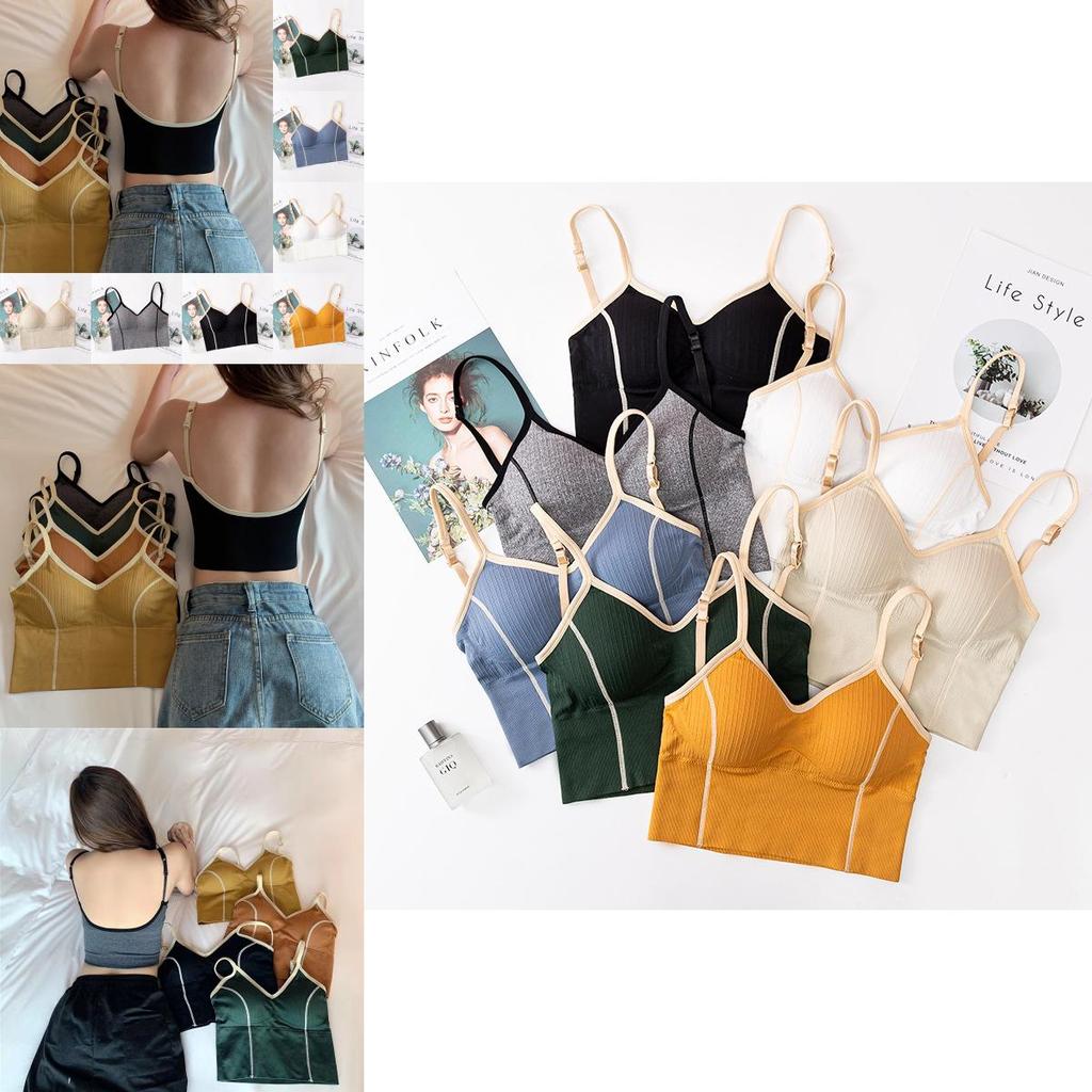 Comfortable Scoop Bralette Tops With U Back And Adjustable Straps For Women