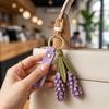 Multi-color PU Leather Flower Keychain 1Pcs Handwoven Portable Pendant Hanger for Backpack Car Key Daily Decor Travel Souvenir