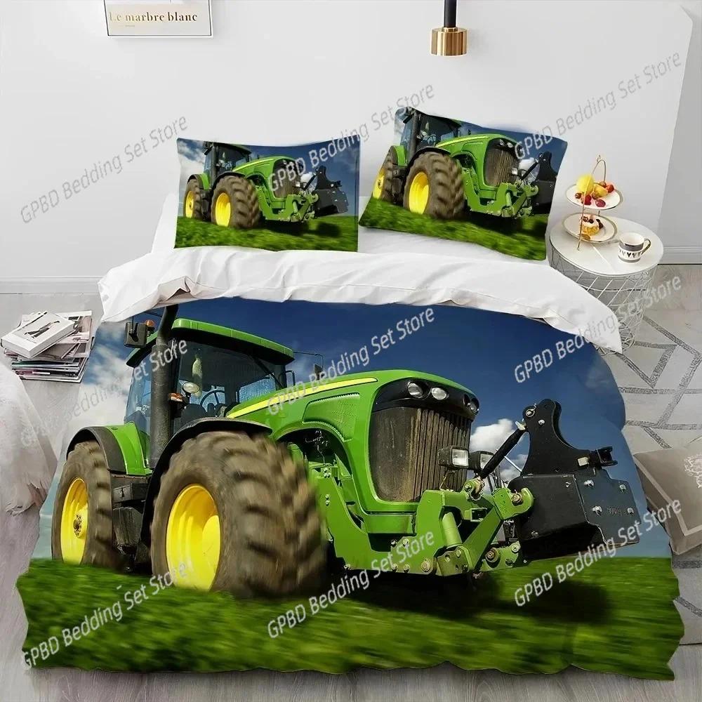 

3D Car Tractor Truck Series Bedding Set Bedroom Soft Modern Bedspreads Comefortable Kids Duvet Cover Quilt Cover And Pillowcase EU Single(135*200cm)3pcs