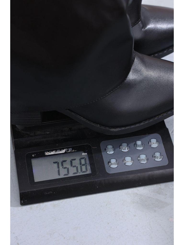 2025 Autumn British Style Ruched Knee-High Chunky Heel Fashion Boots for Women In Plus Sizes