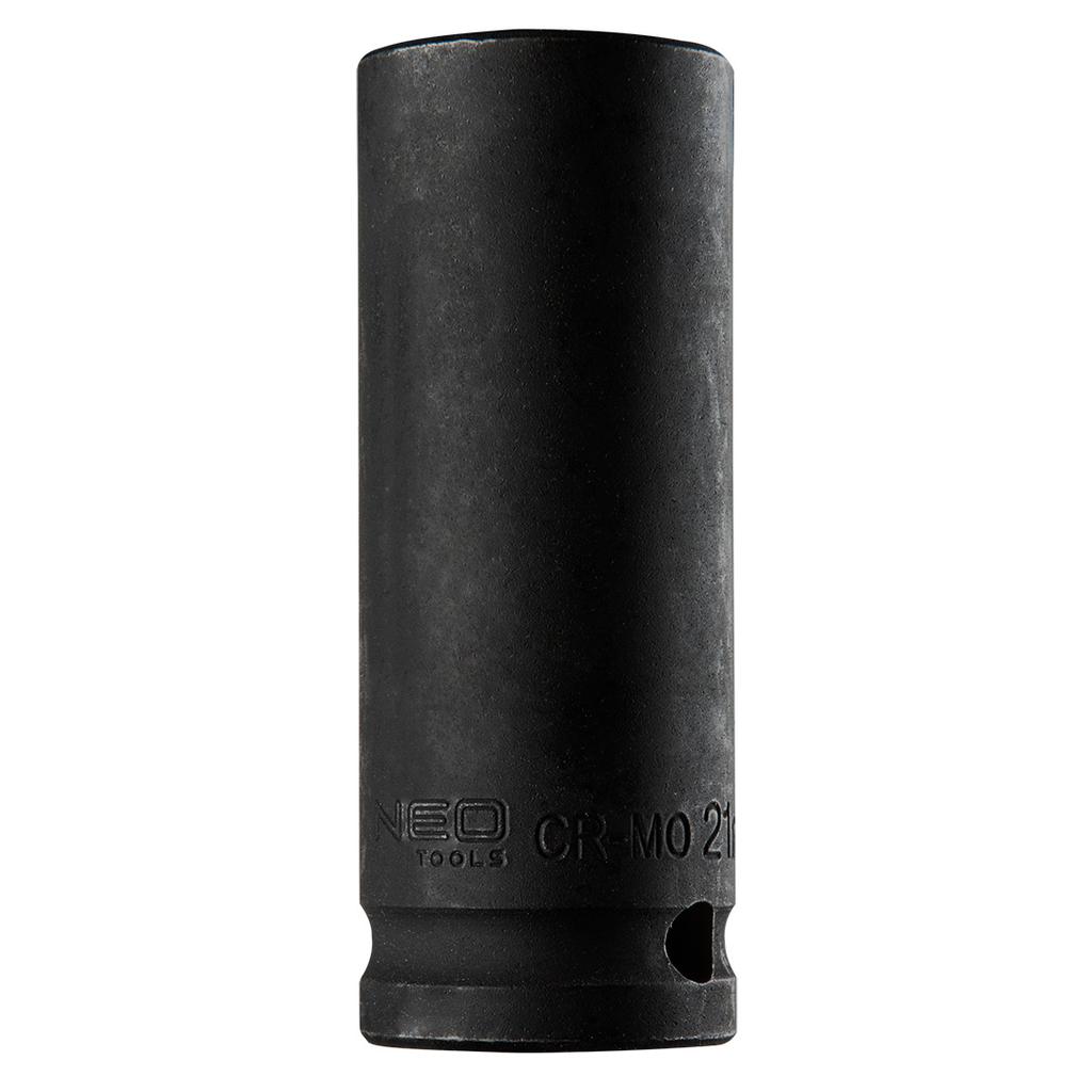 Impact socket 1/2" long, 21 x 78mm, Cr-Mo