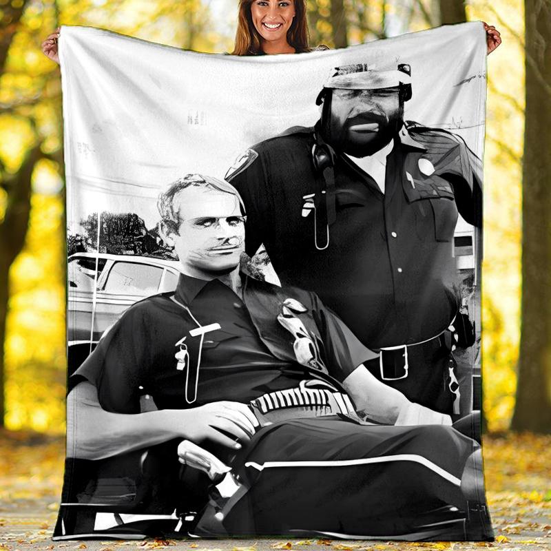 Terence Hill and Bud Spencer printed blanket—lightweight,soft,warm;versatile blanket all seasons—perfect as &air-conditioning throw,nap blanket